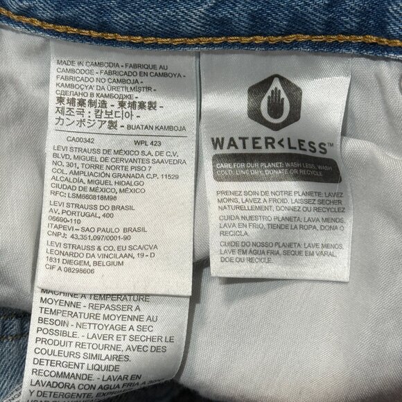 Levis Premium Big E Premium Jeans 33 x 30 Womens Blue NWT Loose Straight Denim - Picture 8 of 16